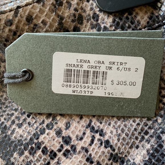 All saints snake skin size 2 real leather skirt new with tags - Picture 3 of 3